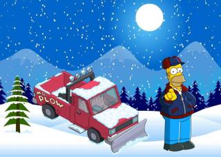 graphic of Homer Simpson as Mr Plow