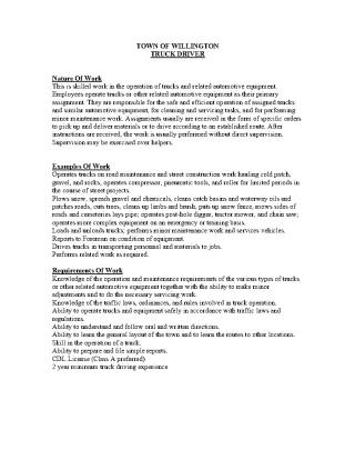 Truck Driver DPW