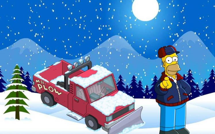 graphic of Homer Simpson as Mr Plow
