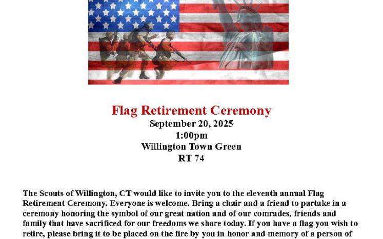 Willington Scouts Flag Retiring Ceremony 9-20-25